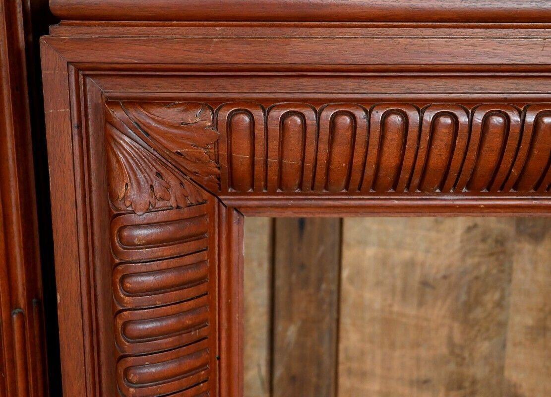 photo vintage Important Mahogany Castle Fireplace   2nd Part Of The 19th Century
