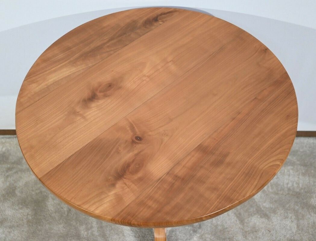 Small Pedestal Table In Blond Cherry, Louis Philippe Period   2nd Half Of The 19th Century photo Furniture
