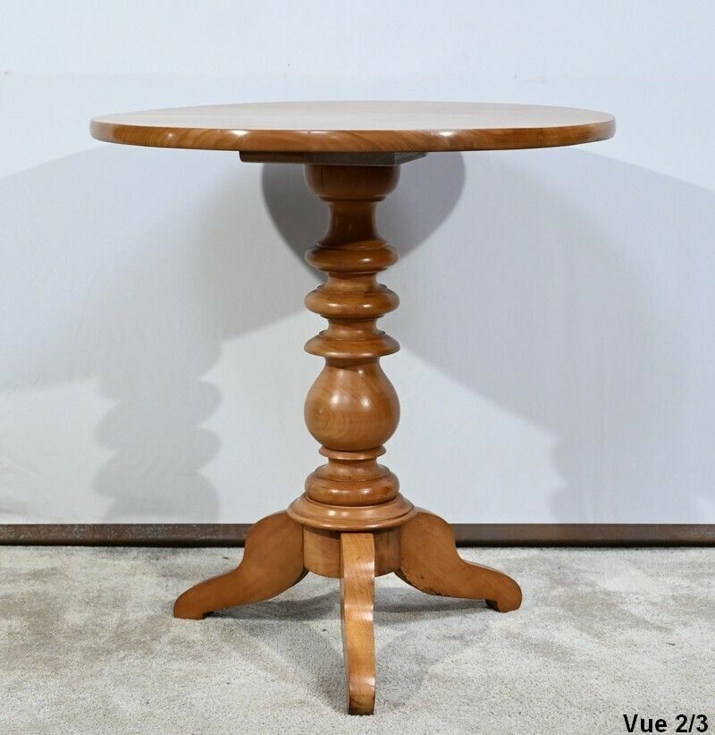 1650.06 Small Pedestal Table In Blond Cherry, Louis Philippe Period   2nd Half Of The 19th Century photo