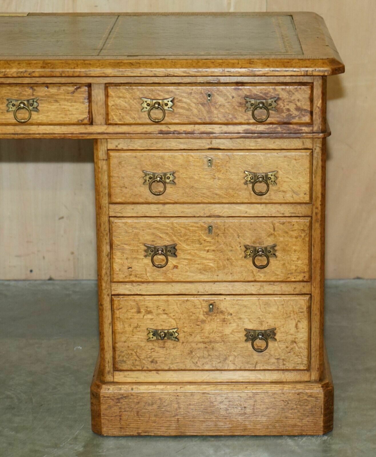 photo furniture Antique Circa 1883 Reverend Frank H Fisher Gifted Victorian Oak Partner Desk
