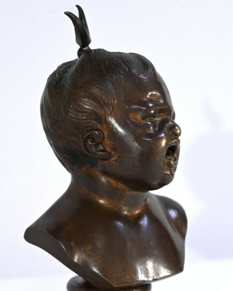 Pair Of Bronzes "Laughing Jean, Crying Jean", After Ja.Houdon   Late 19th Century photo buy
