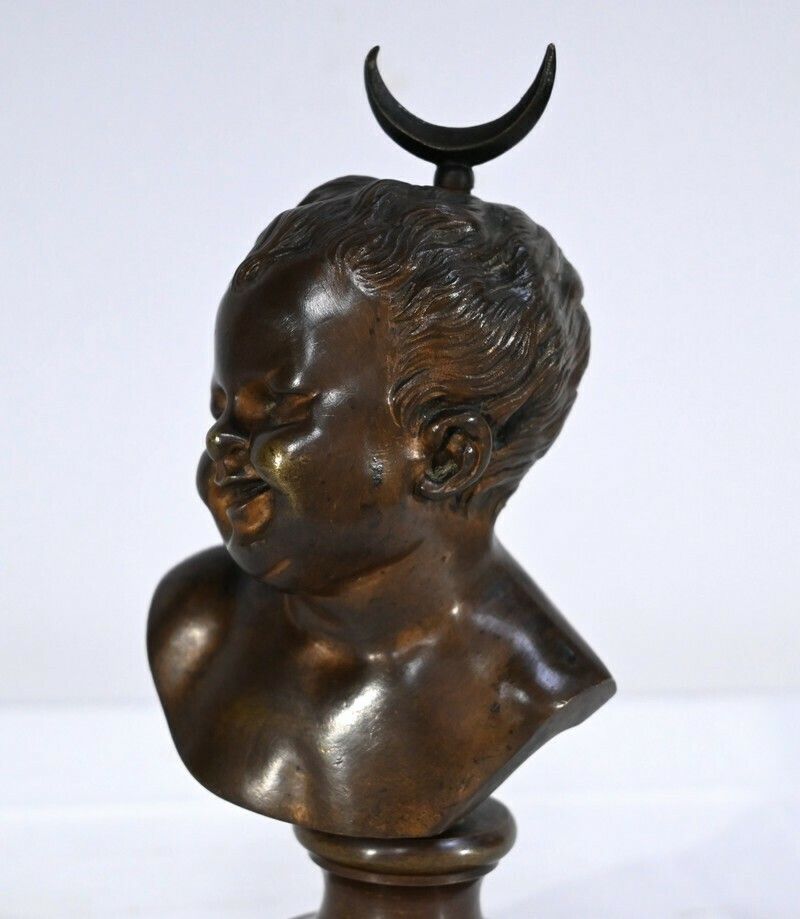 Art Pair Of Bronzes "Laughing Jean, Crying Jean", After Ja.Houdon   Late 19th Century photo