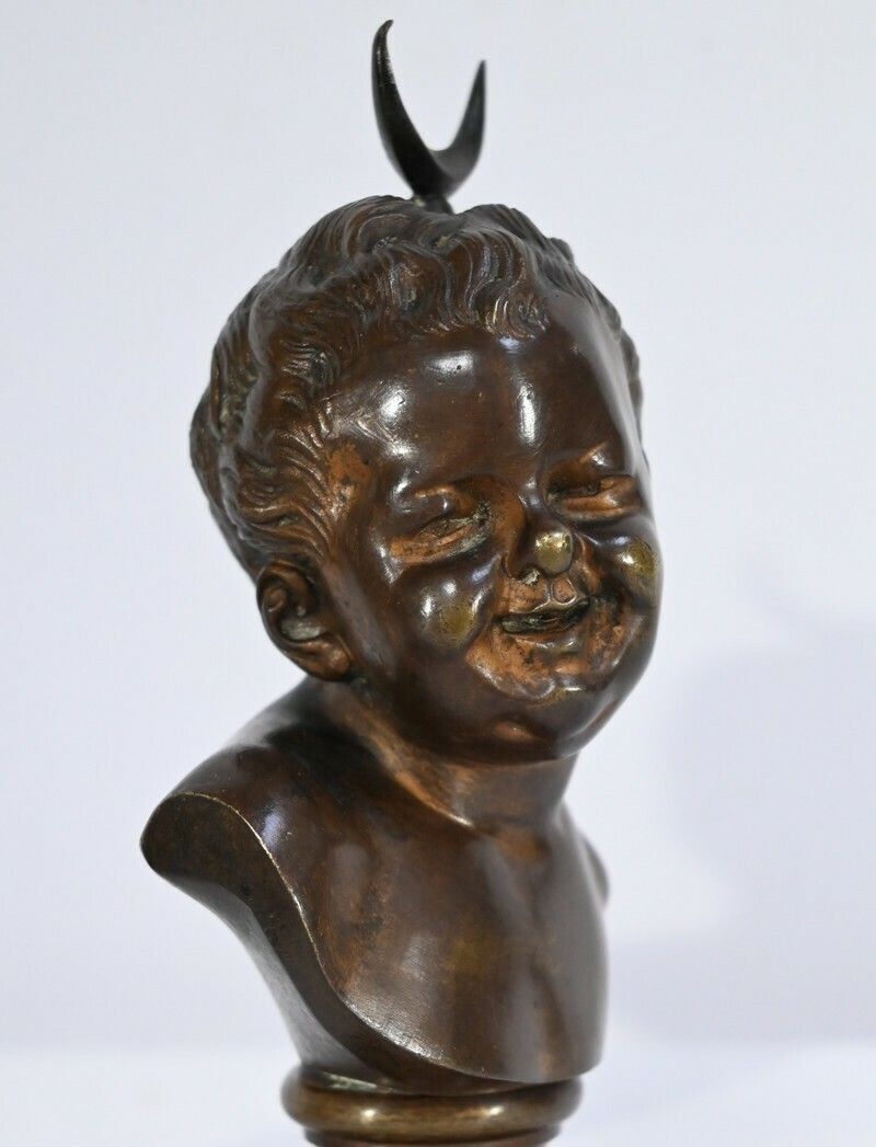 824.0 Pair Of Bronzes "Laughing Jean, Crying Jean", After Ja.Houdon   Late 19th Century photo