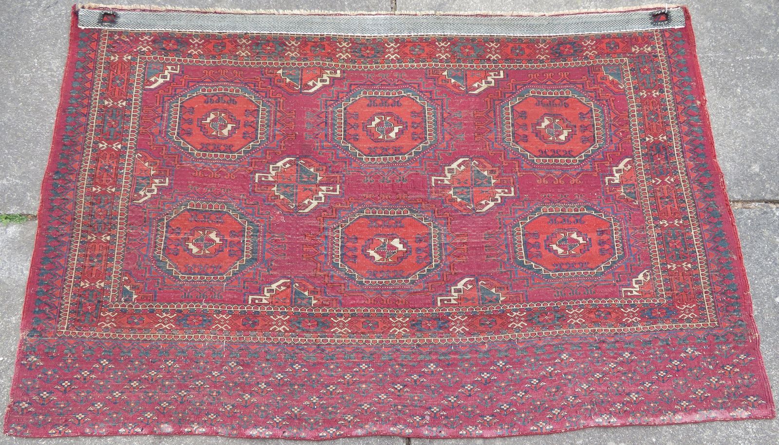 photo vinterior Early Antique Tekke Turkmen Turkoman Chuval Face. Salor/Saryk Design.Unusual.Mid 19th Century.