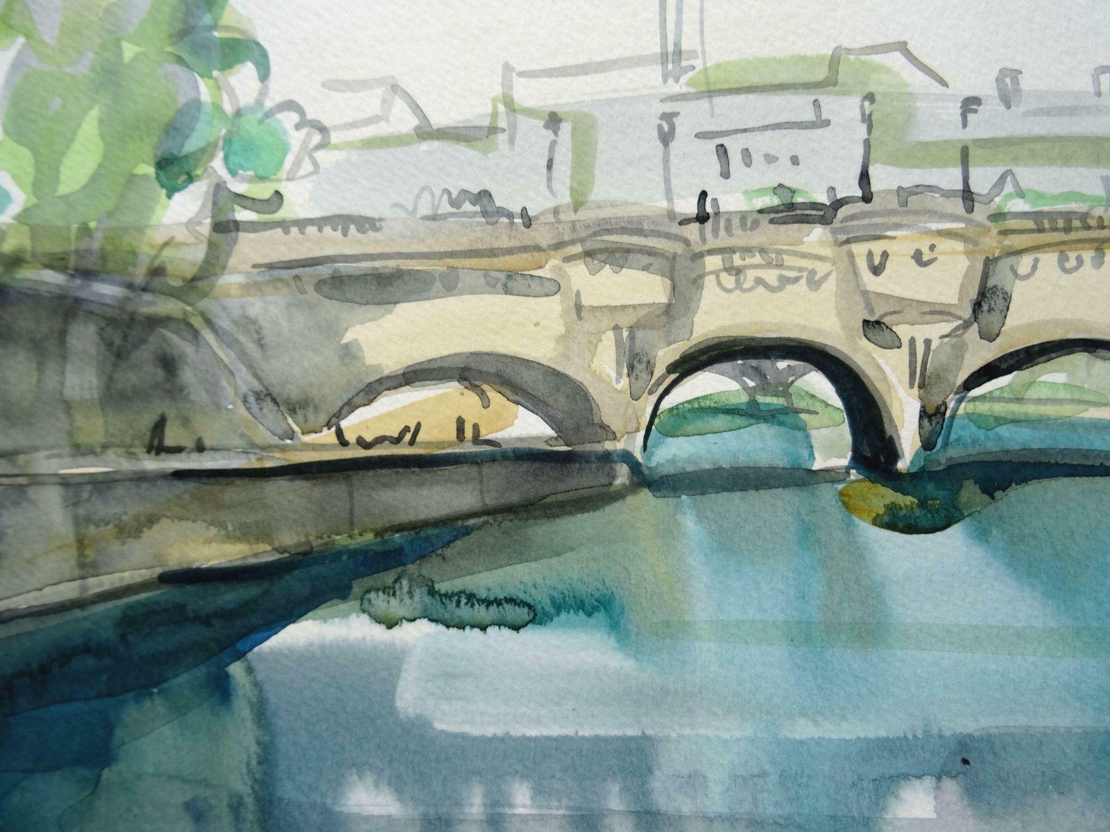 Ingrida Irbe Pont Neuf Paris. 2010. Watercolour On Paper photo Art
