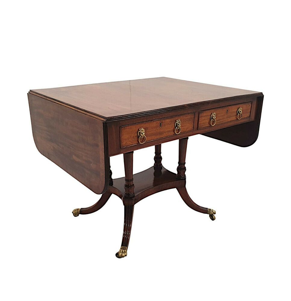 A Very Rare And Fine Irish Georgian Sofa Table Stamped Gillington Of Dublin photo furniture