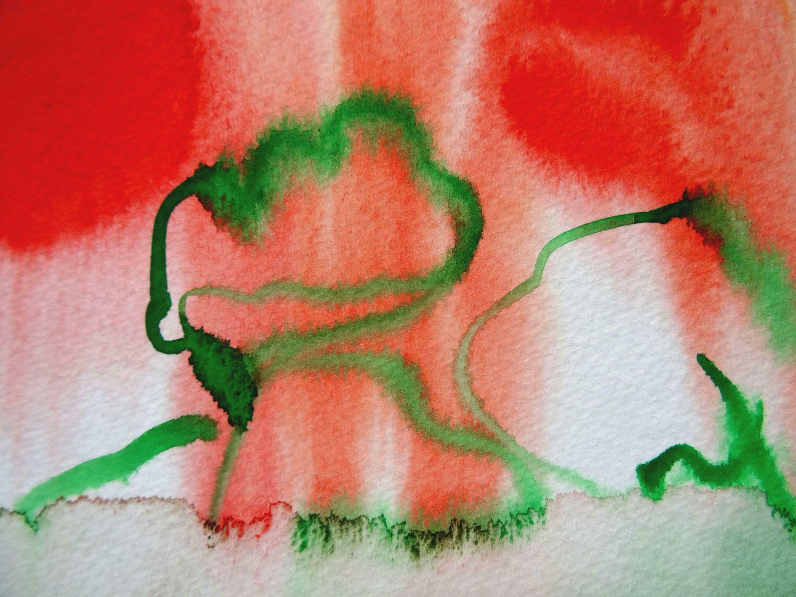 Ingrida Irbe Orange Flowers At Tuileries Garden. Paris 2010. Watercolour On Paper photo for sale