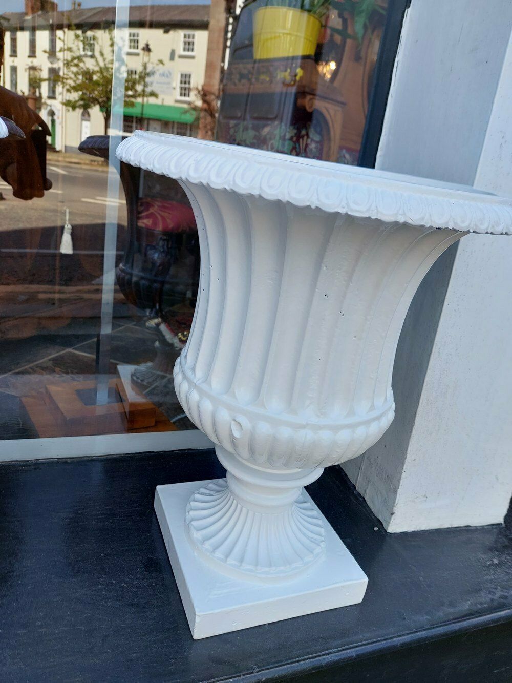 Pair Victorian Cast Iron Garden Campana Urns photo 1450.0