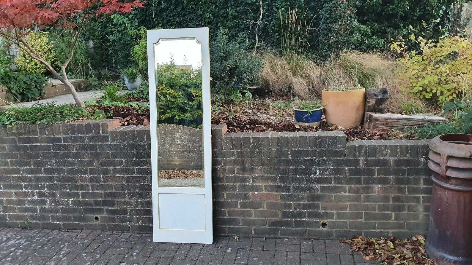 Massive Full Length Mirror Huge Bespoke Converted Edwardian Wardrobe Door Farrow And Ball Gold Highlights photo furniture