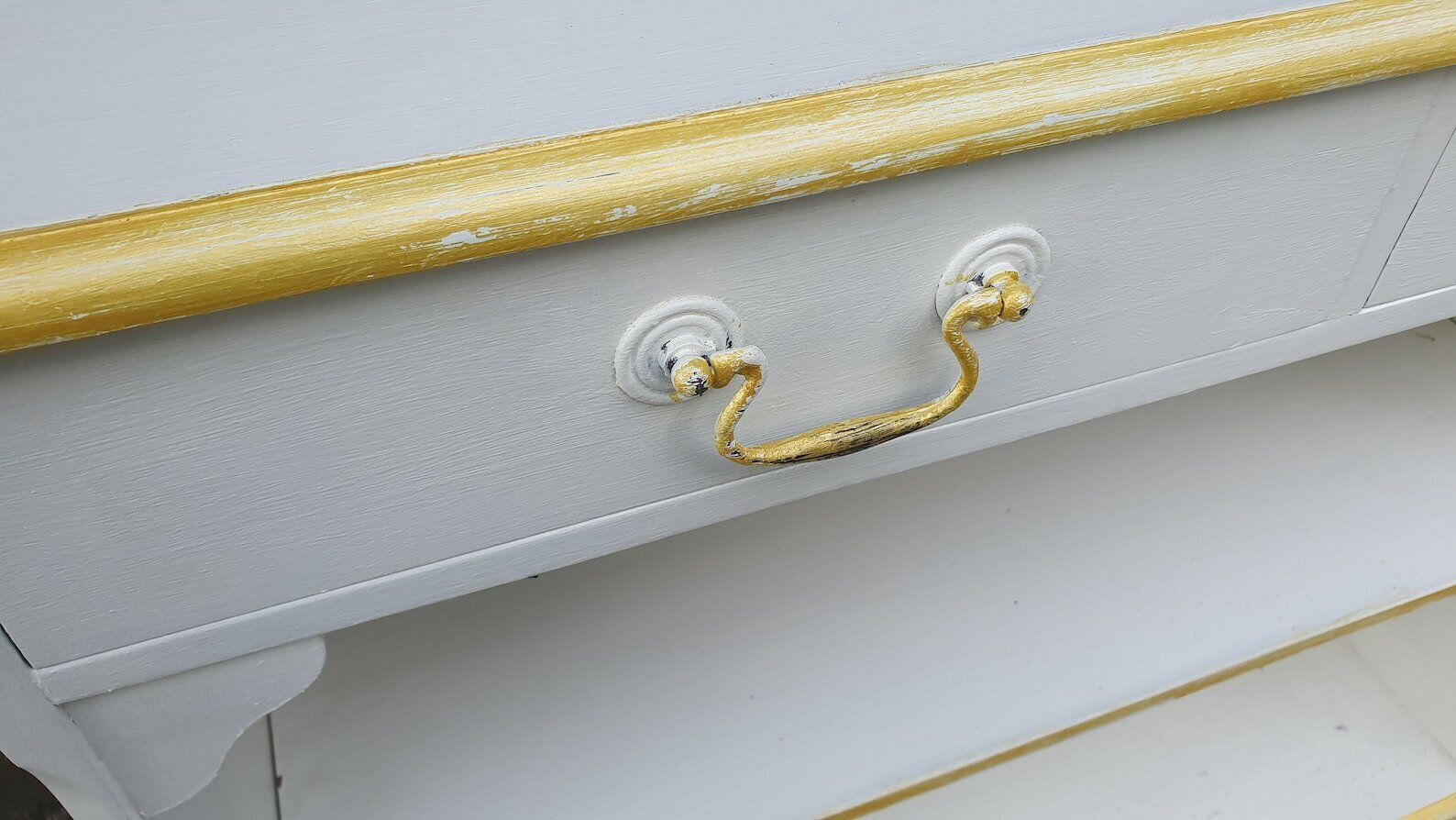 Wonderful 1970’s Shelves Bookcase Hallway Living Room Unit In Farrow And Ball Cream With Gold Highlights photo buy
