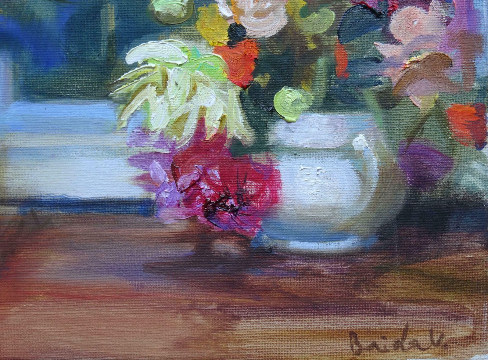 Valery Bayda Flowers At The Window. 2020. Oil On Canvas photo furniture