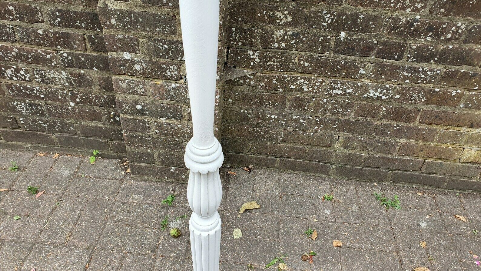 Vintage Turned And Fluted Painted Grey Standard Lamp Frenchic Light Grey Chalk Mid 20th Century French Chic photo Lighting