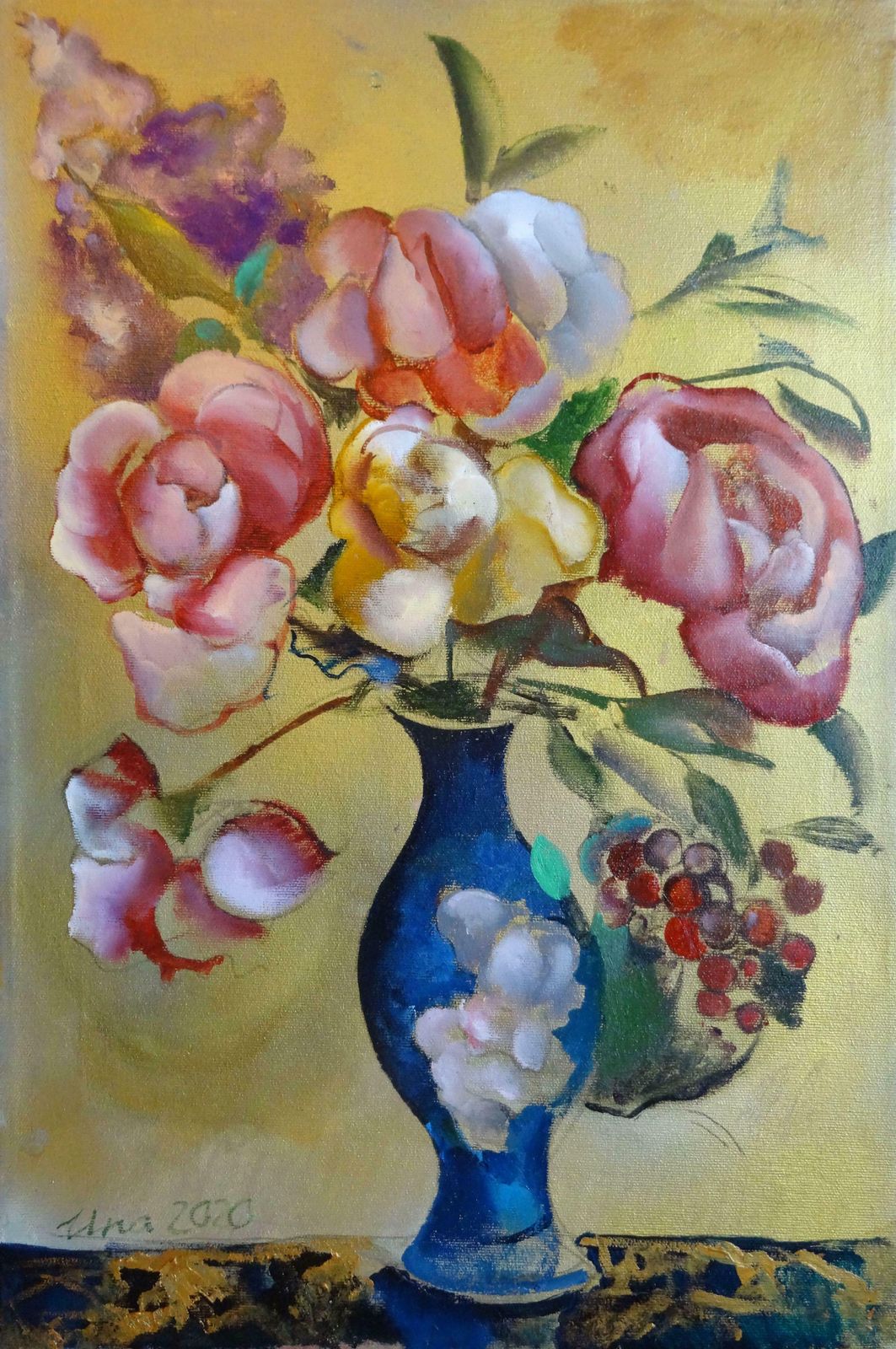 Una Lekuze Still Life With Chinese Vase. 2020. Oil On Canvas photo furniture