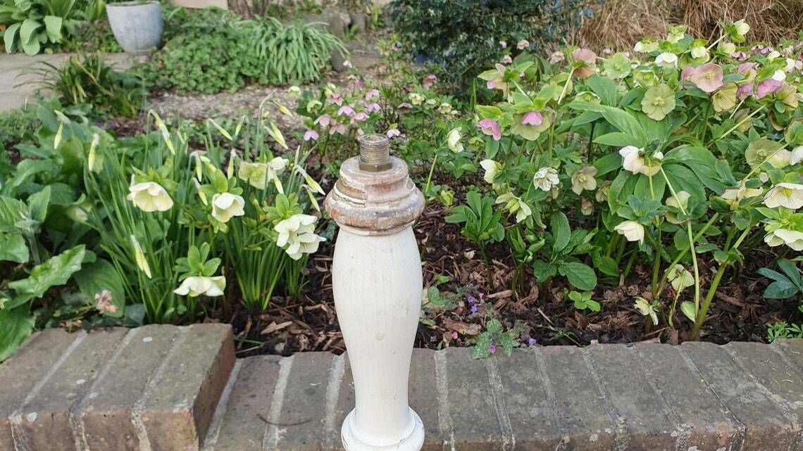 Vintage 1920’s Painted Standard Lamp Turned Fluted Floor photo Lighting