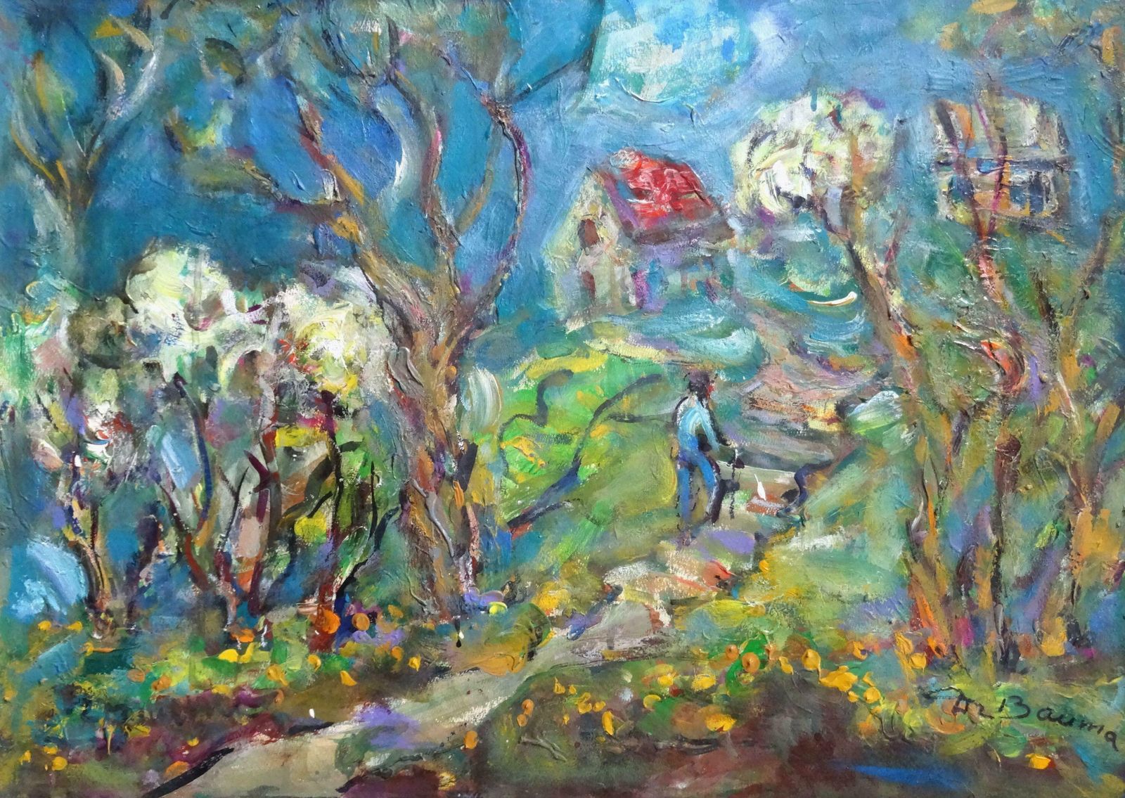 Dzidra Bauma Cherries Bloom. 2010, Acrylic On Paper
