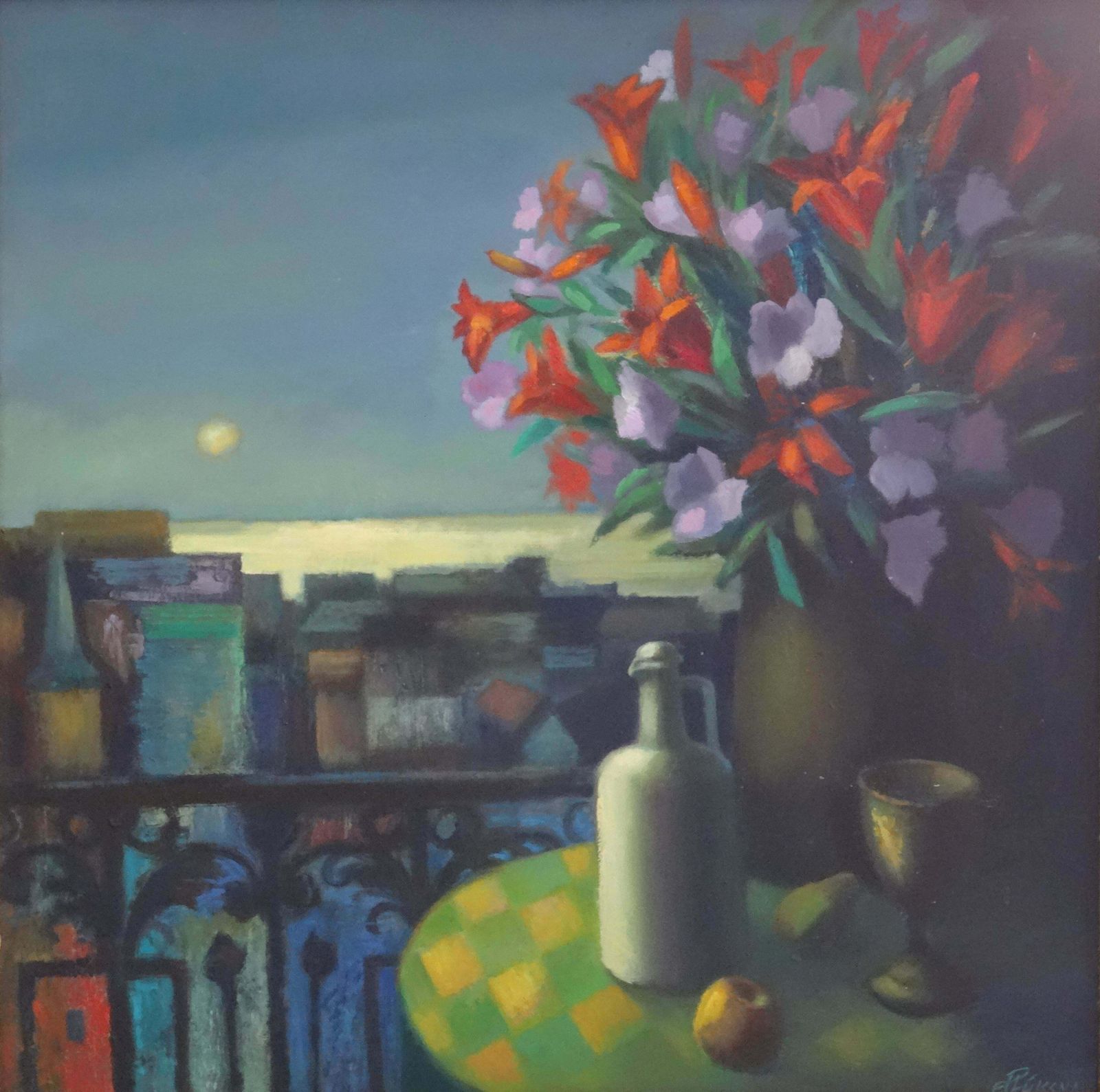 Einars Pluksna Balcony. 2006, Oil On Cardboard
