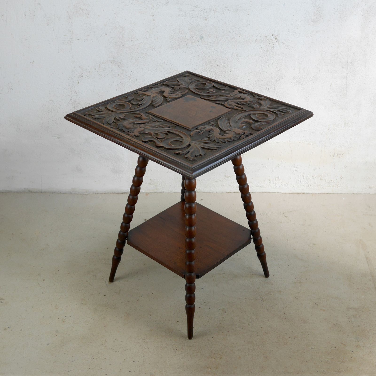 Antique Side Lamp Table Carved Griffins With Bobbin Legs Godwin Style photo vintage