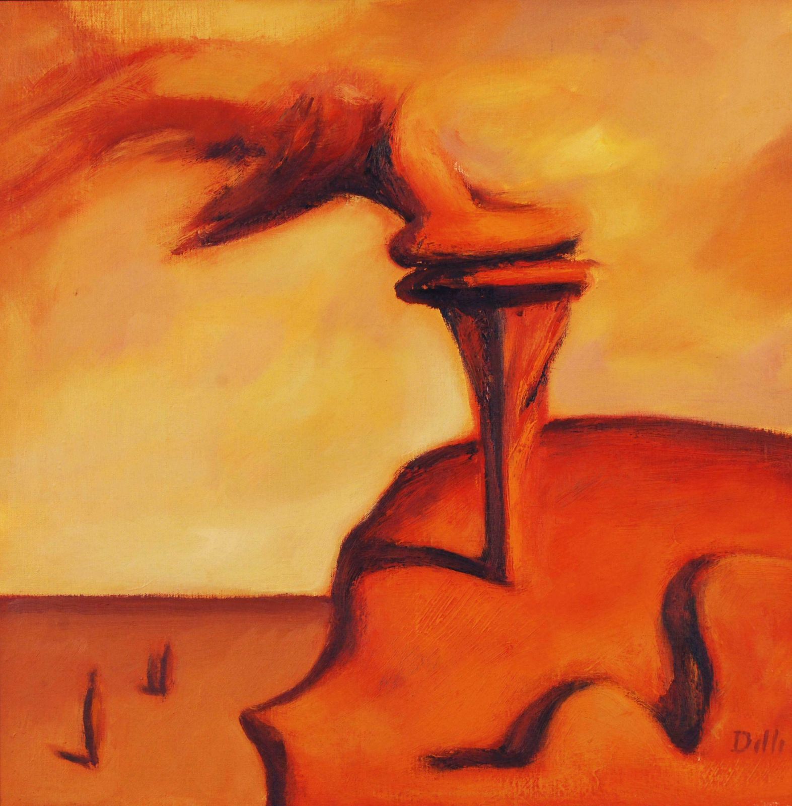 Biruta Delle On The Edge Of The Cliff. 2007, Oil On Canvas