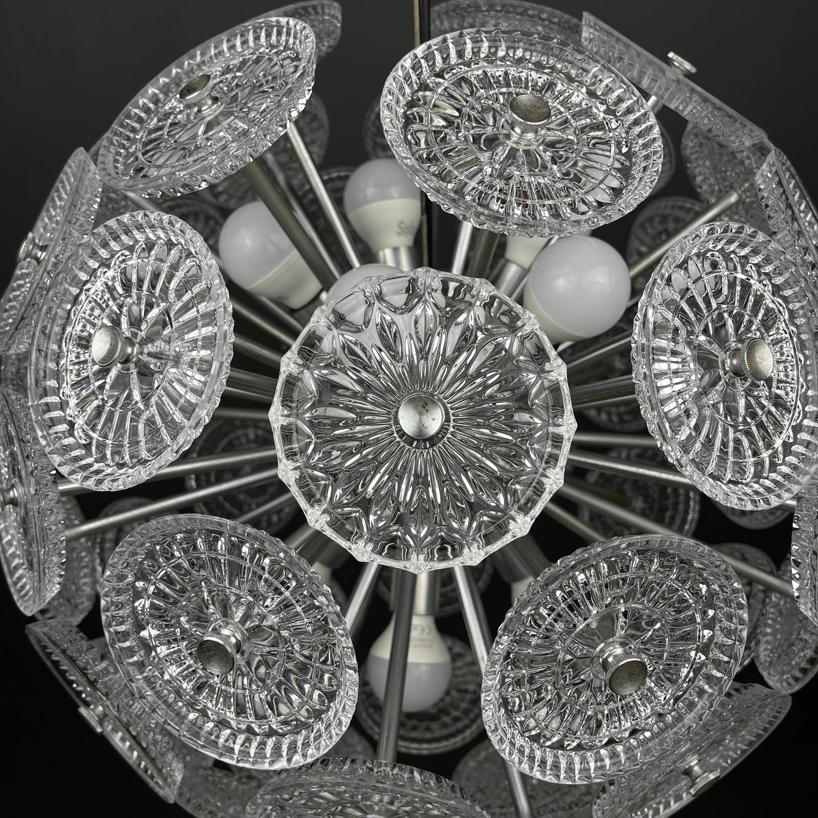 Vintage Kristallen Hanglamp Sputnik Dandelion, Italië, Ca. Jaren 1960 photo Verlichting