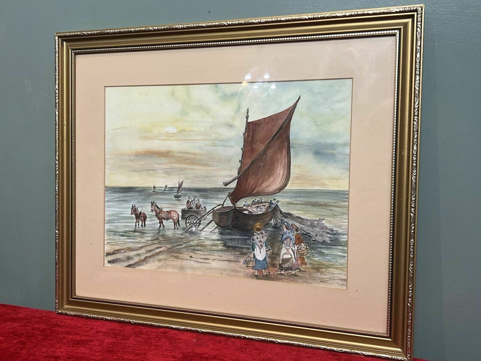 20th Century Watercolour Painting Titled 'Lusty Gaze' By Artist Daphne Lough photo Art