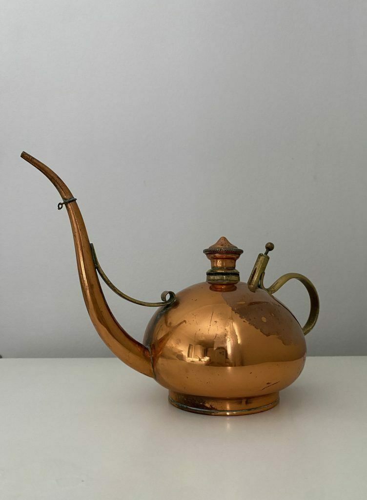 19c Antique Copper Oil Can By Sternau & Co photo 75.0