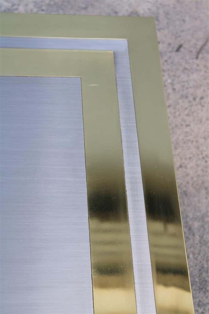 photo furniture Minimal Great Table Coffee Maison Mercier Freres France 1970s Brass Steel