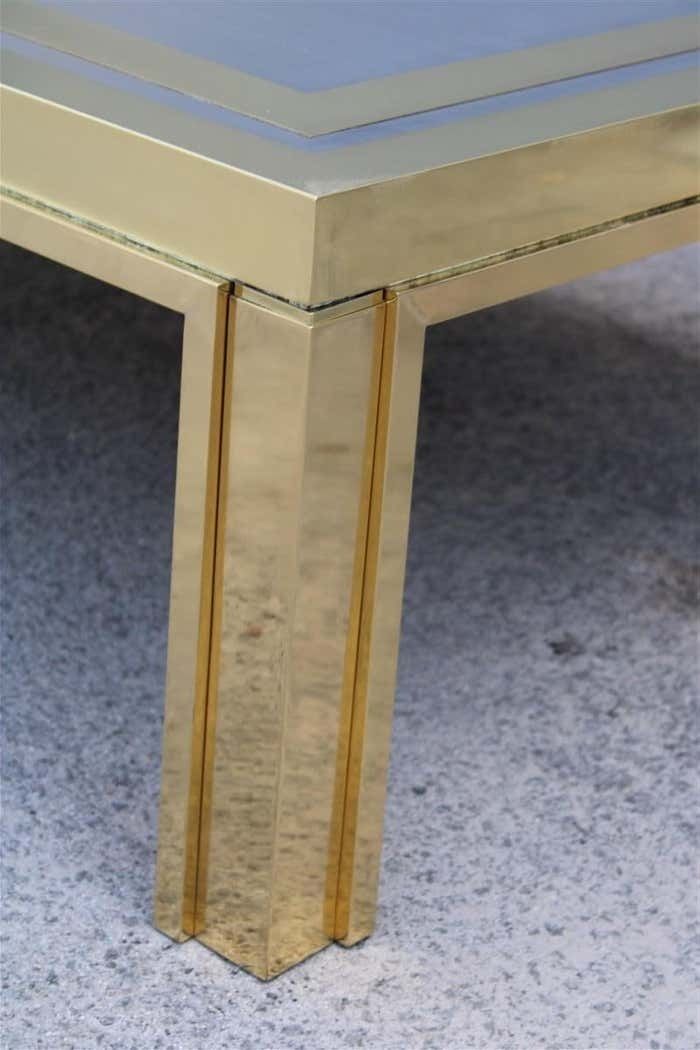 photo vintage Minimal Great Table Coffee Maison Mercier Freres France 1970s Brass Steel