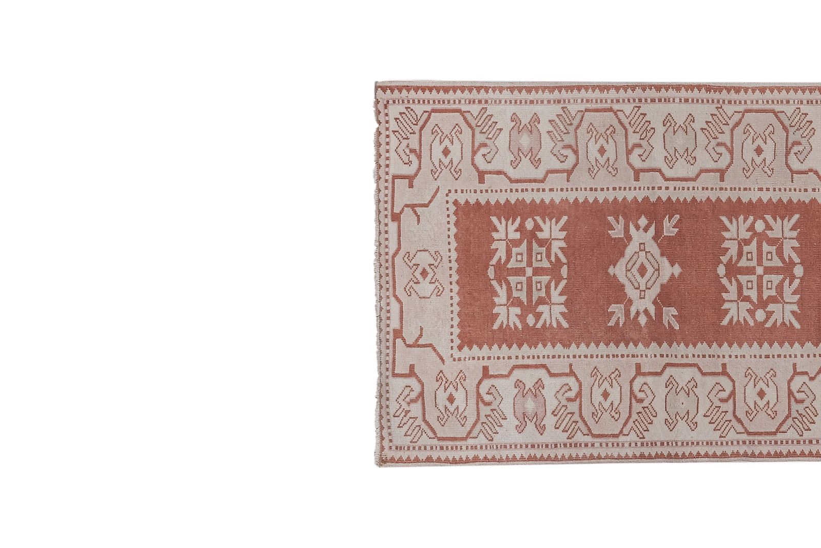 1960s Vintage Pastel Turkish Milas Runner Rug 2'11'' X 9'7'' photo vintage