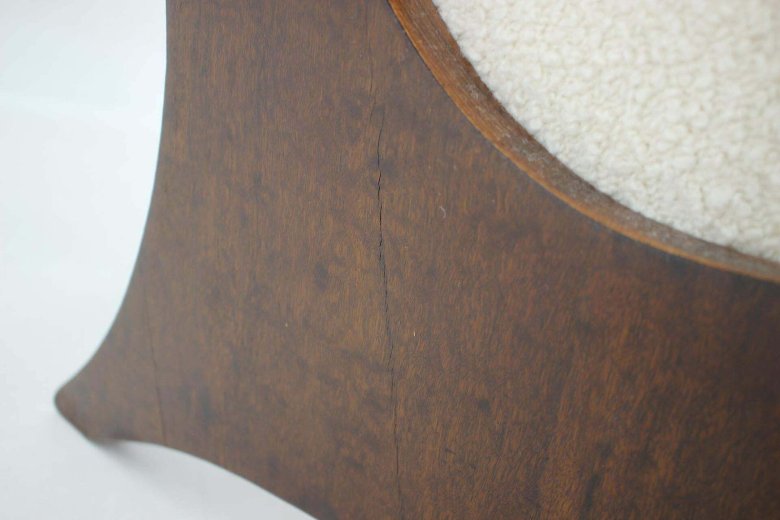 photo buy 1940s Unique Large Wing Chair In Wool Boucle, Restored