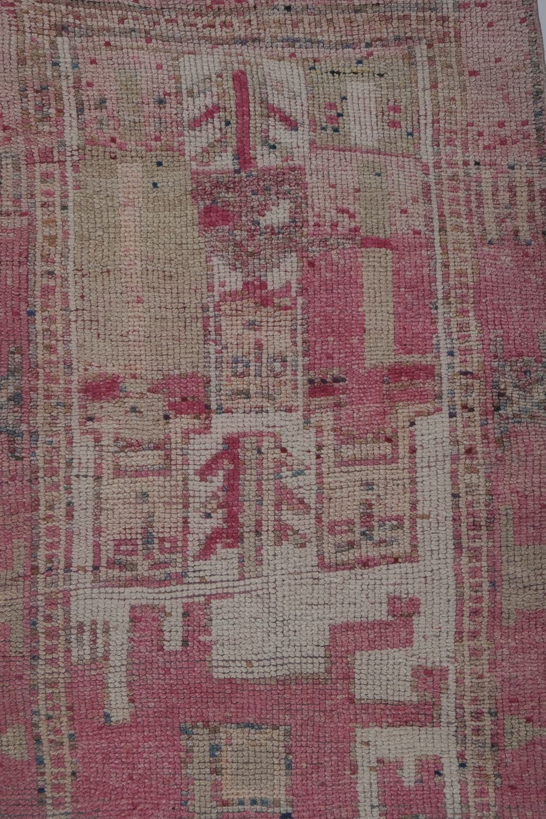 1960s Distressed Human Pictorial Kurdish Runner Rug photo vintage