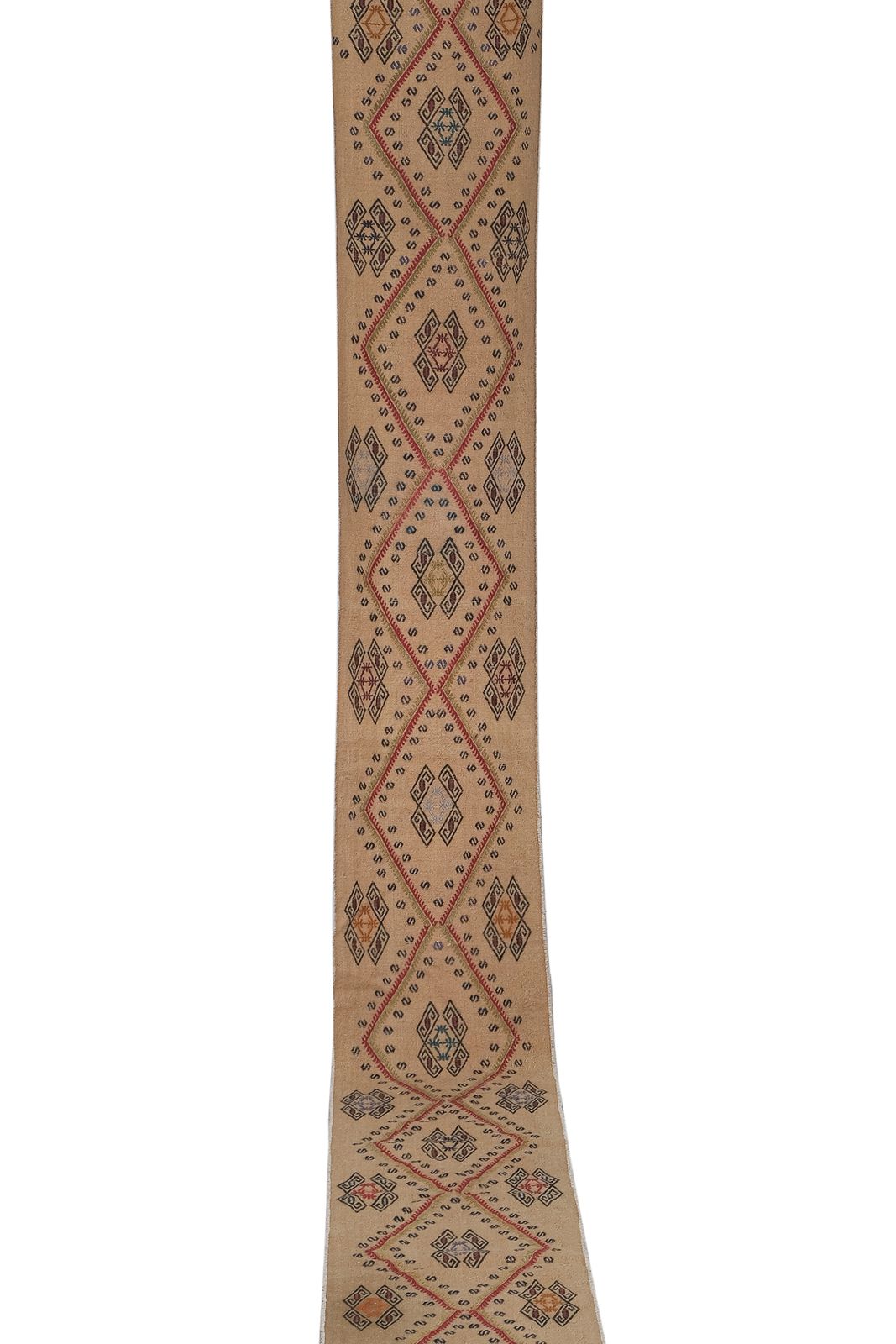 Vintage Aubussun Turkish Kilim Runner Rug   Stair Tread photo furniture