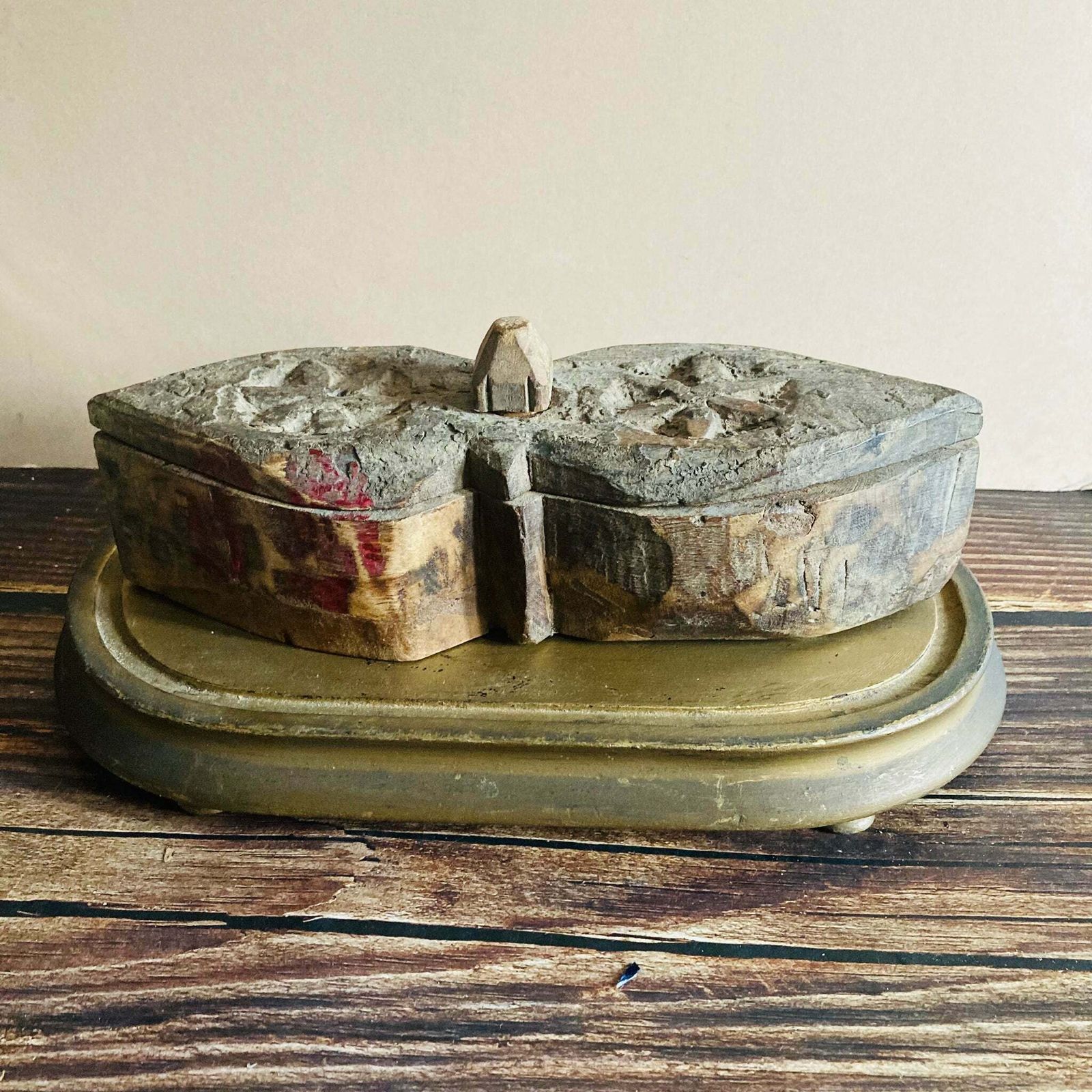Home Decor French Antique Wooden Dome Base Plinth photo