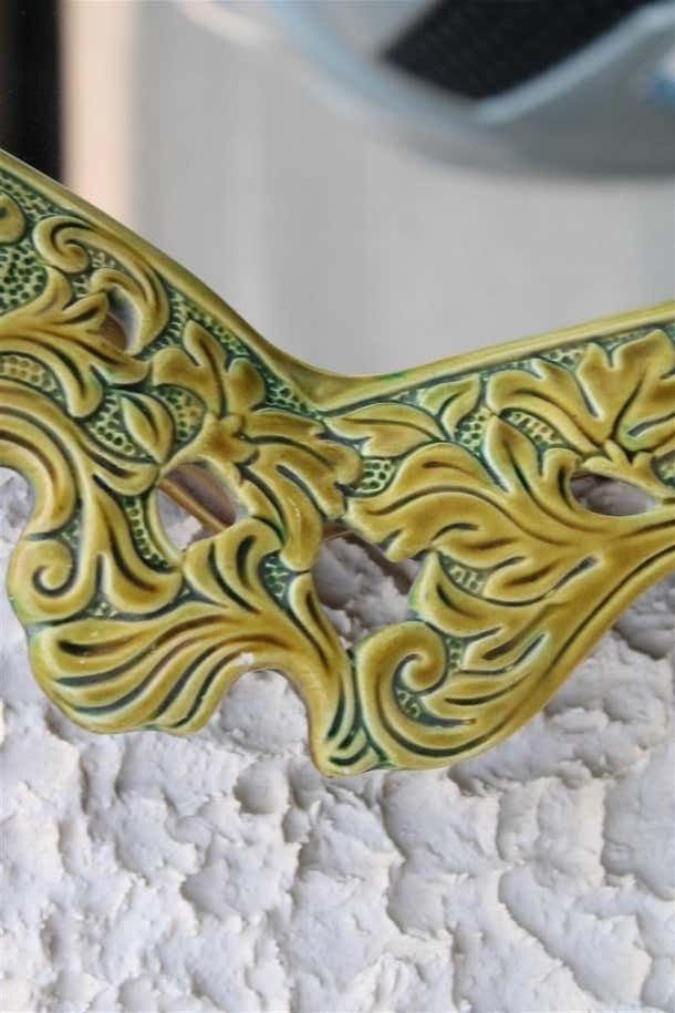 Home Decor Green Wall Mirror In Pop Art Baroque Ceramic 1950s Made In Italy photo