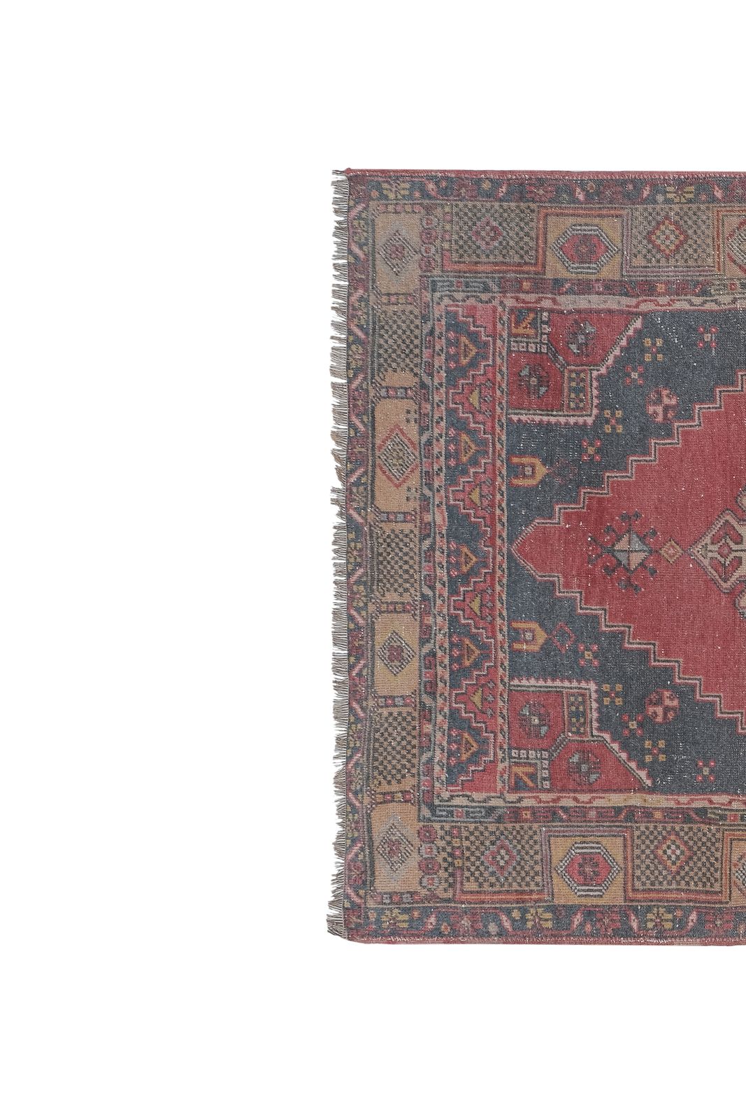 Vintage Faded Red Turkish Oushak Rug photo furniture