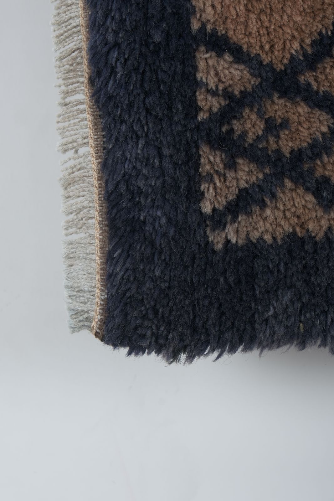 Vintage Angora Wool Turkish Shaggy Rug 3'9'' X 5'4'' photo for sale