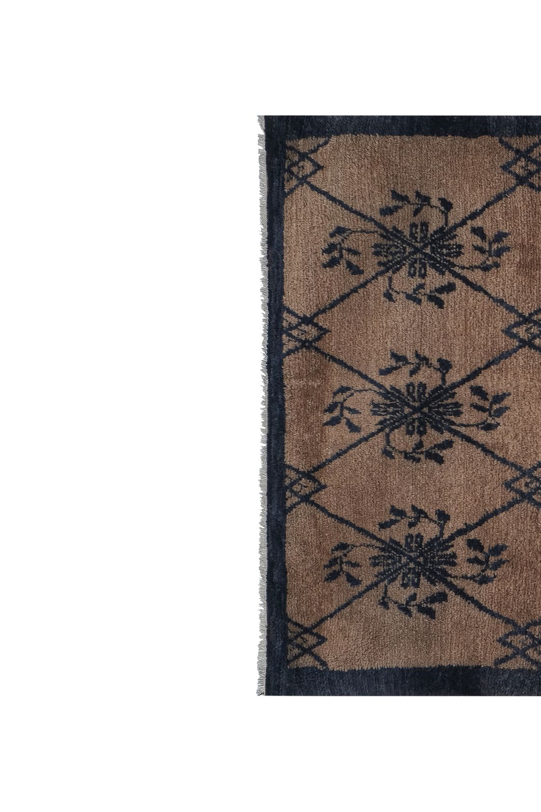 Vintage Angora Wool Turkish Shaggy Rug 3'9'' X 5'4'' photo vintage