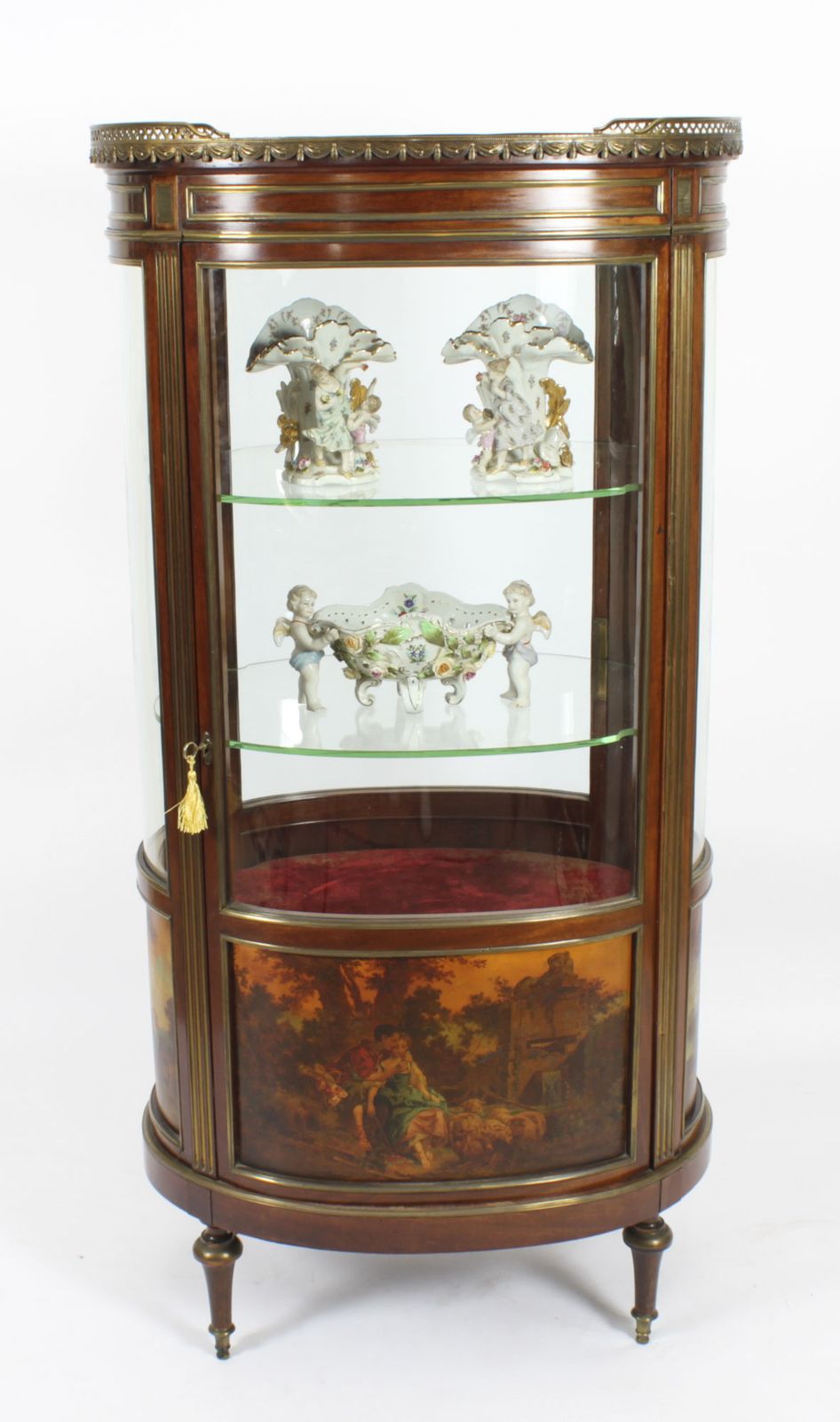 Antique French Oval Vernis Martin Cabinet Vitrine  19th C photo furniture