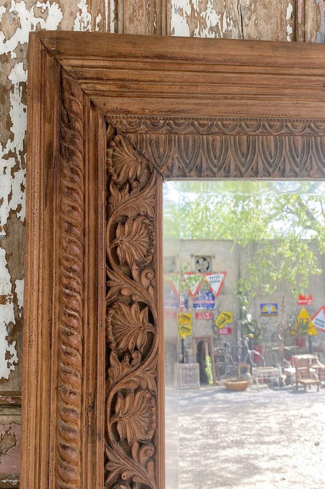 South Indian Temple Doorway With Bevelled Mirror Added, 19th Century photo for sale