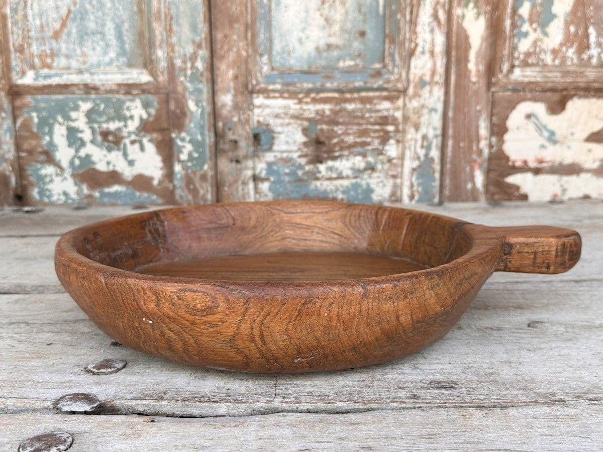 Antique Acacia Wood Bowl From The Thar Desert, Rajasthan