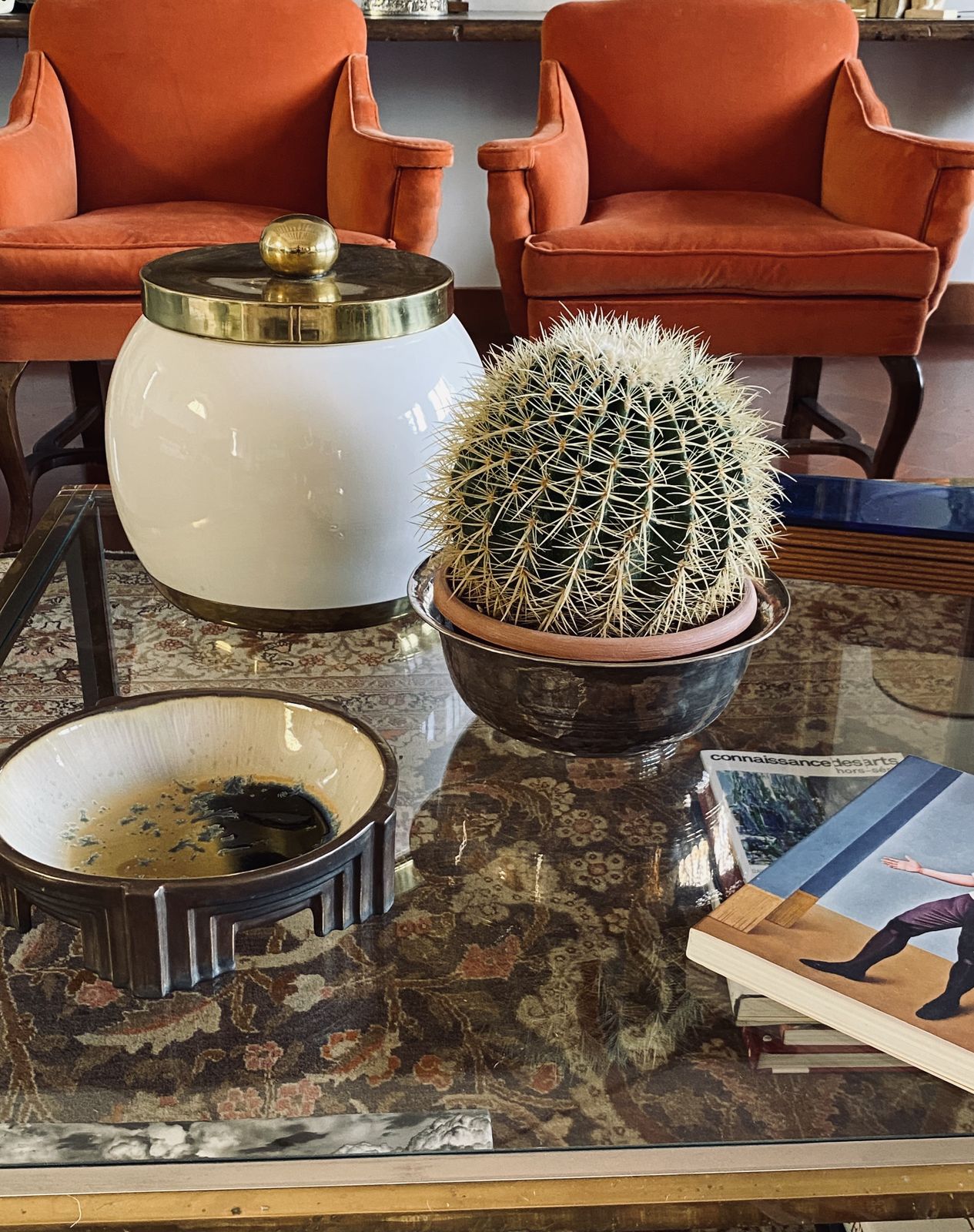 photo furniture Hollywood Regency White Ceramic Bucket, Italy, Ca. 1970