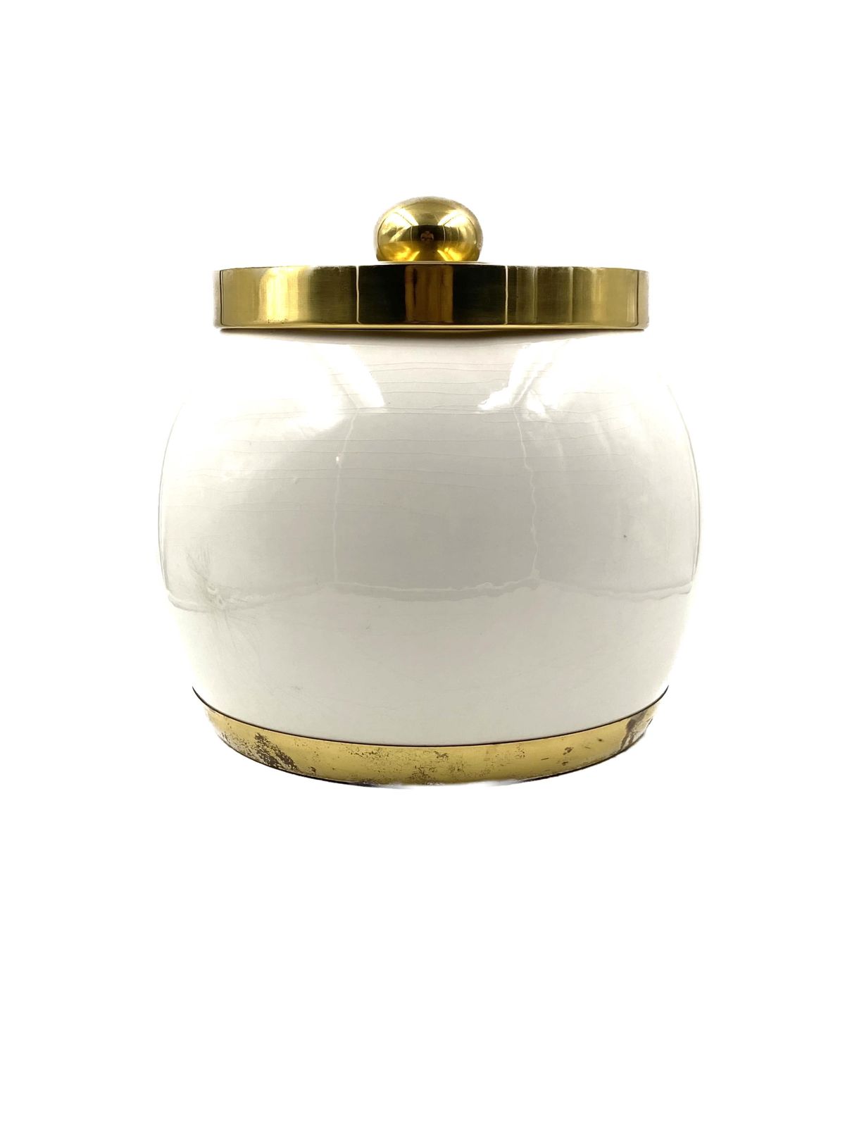 300.0 Hollywood Regency White Ceramic Bucket, Italy, Ca. 1970 photo