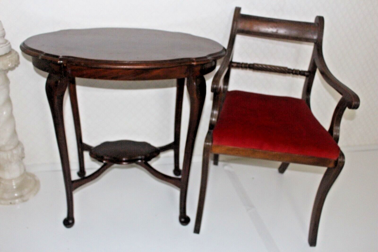 Vintage Edwardian Solid Mahogany Oval Side End Table Plant Occasional 75 X 74 Cm photo for sale