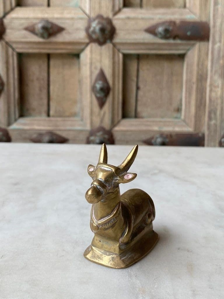 Brass Tribal Shiva Bull, South India photo furniture