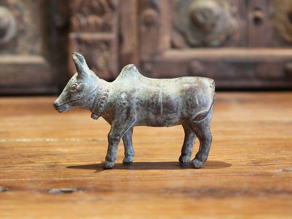 Antique Bronze Bullock, 19th Century India photo furniture