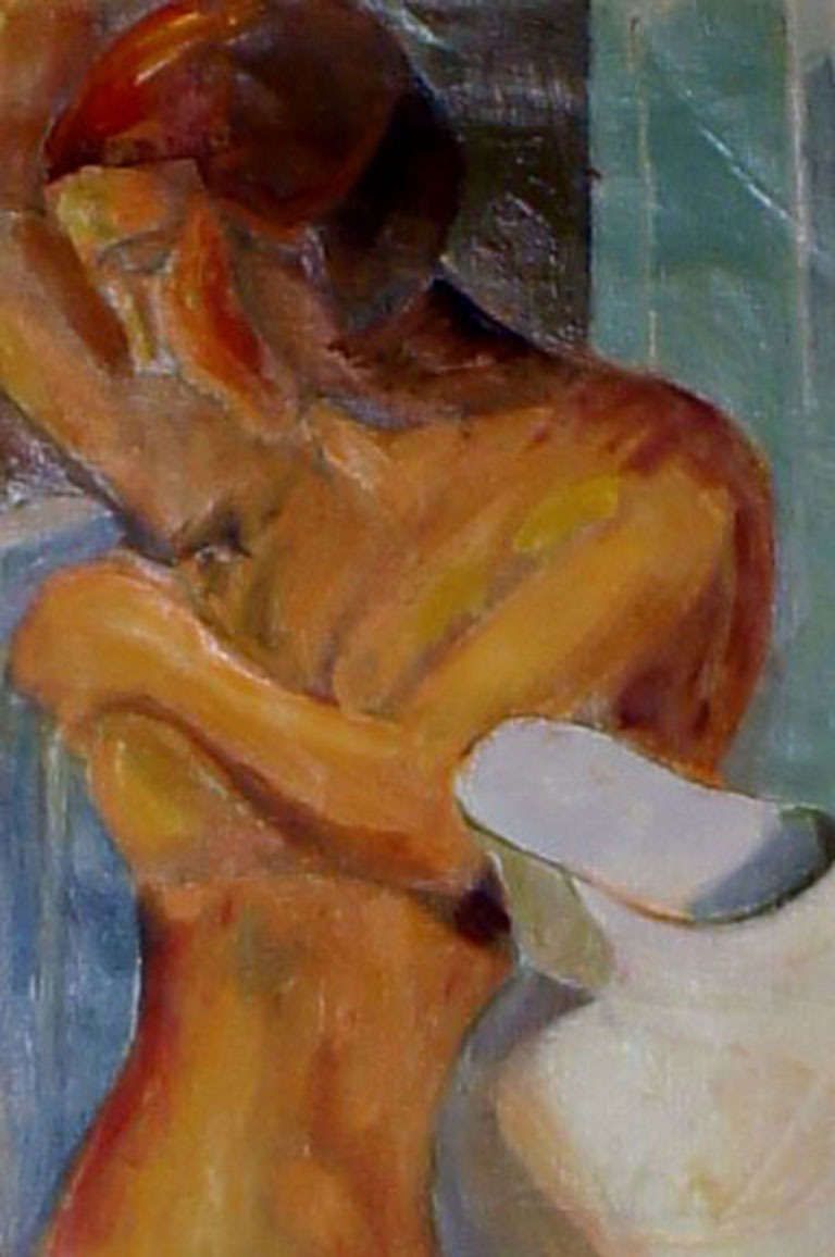 Oil On Board, Portrait Of Naked Woman, Unsigned, Unknown Artist photo vinterior