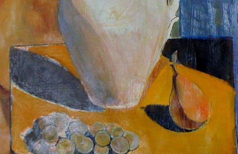 Oil On Board, Portrait Of Naked Woman, Unsigned, Unknown Artist photo vintage