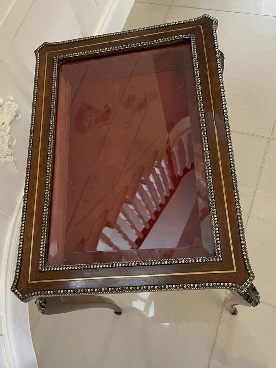 Antique 19th Century French Quality Brass Inlaid Mahogany Bijouterie Cabinet photo for sale