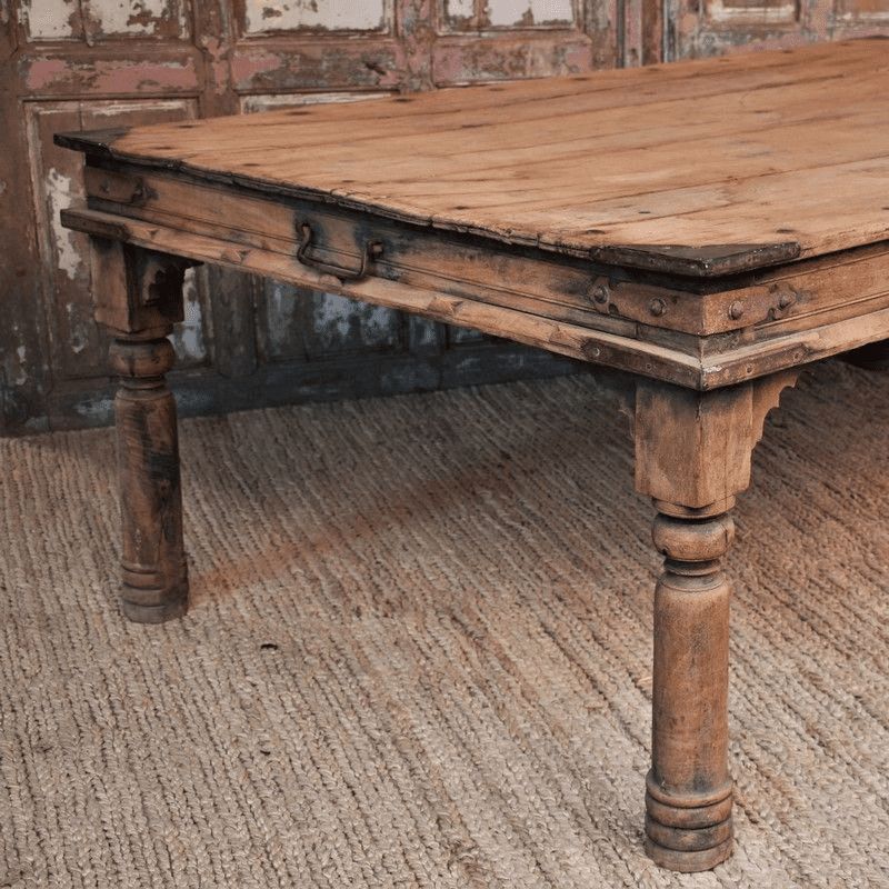 Antique Thakat Table In Teak Wood From Rajasthan