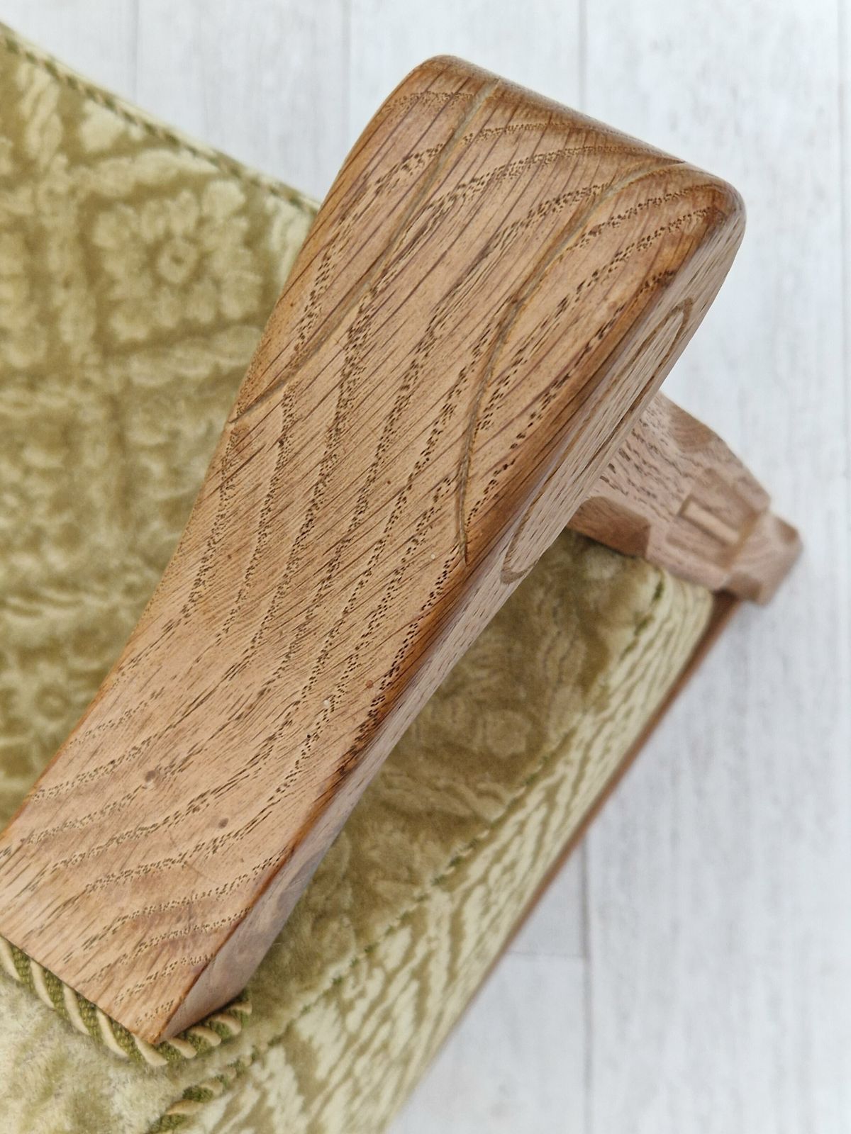 Furniture 1960s, Danish Design, Highback Armchair, Furniture Fabric, Oak Wood. photo