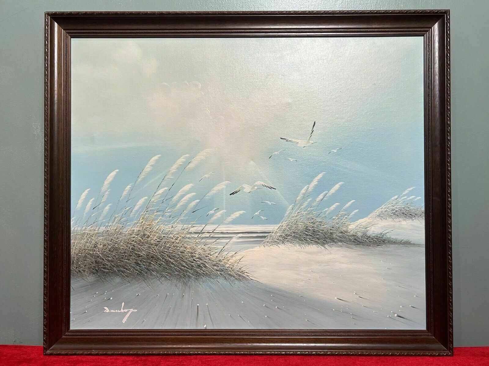 20th Century Contemporary Impressionist Winter Seascape With Seagulls Signed photo buy